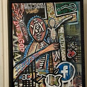 Dynamic Urban Art Canvas with Multicolor Design  “ Future”